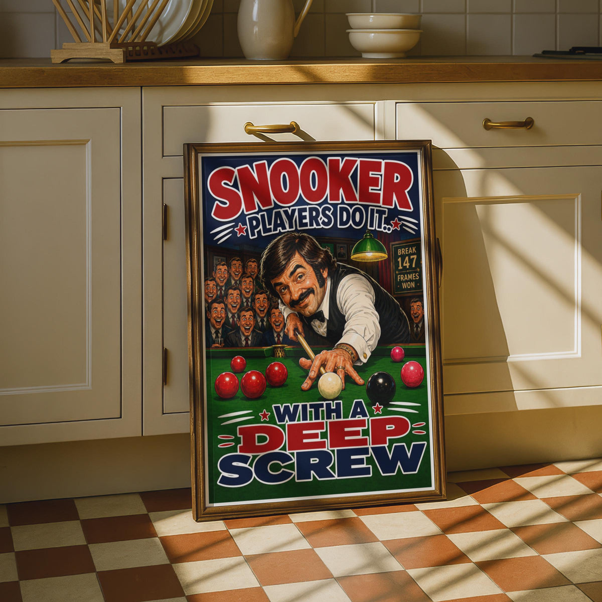 Snooker Players Do It With A Deep Screw, Funny Snooker Poster, Sports Wall Art