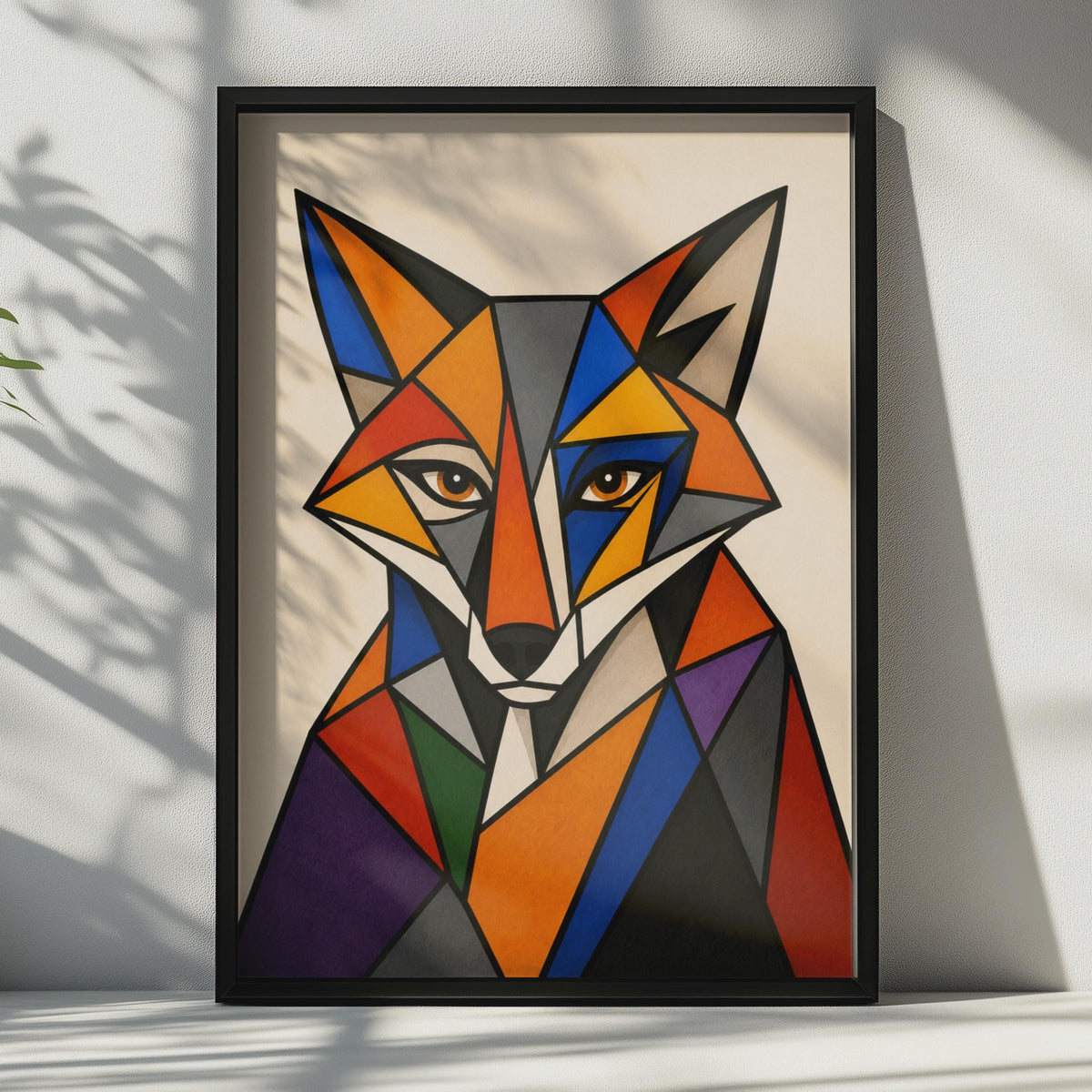 Geometric Fox Poster, Cubist Animal Wall Art, Colourful Abstract Fox Print, Modern Bold Decor