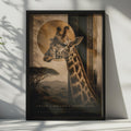 Giraffe Safari Poster, African Wildlife Wall Art, Gold Savanna, Motivational Animal Print