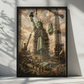 Statue of Liberty Construction Poster, Steampunk Industrial Art, New York Historical Wall Art (Print)
