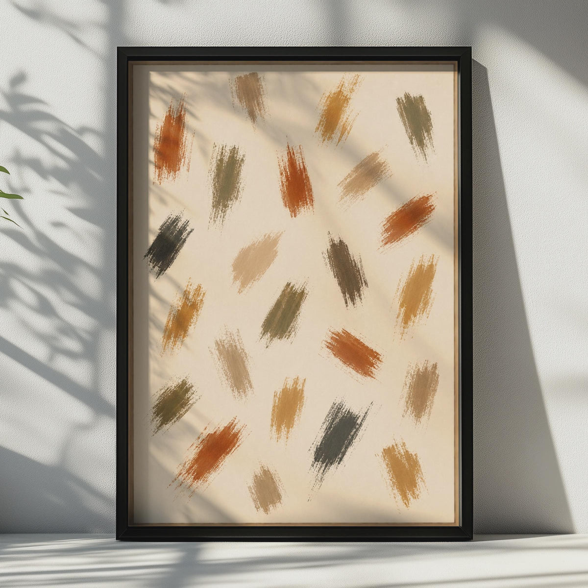 Abstract Brushstroke Poster, Earthy Tones Wall Art, Terracotta Ochre Olive Bedroom, Boho Living Decor, Warm Neutral Print