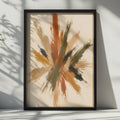 Abstract Brushstroke Poster, Terracotta Olive Burst Wall Art, Earthy Tones Modern Decor