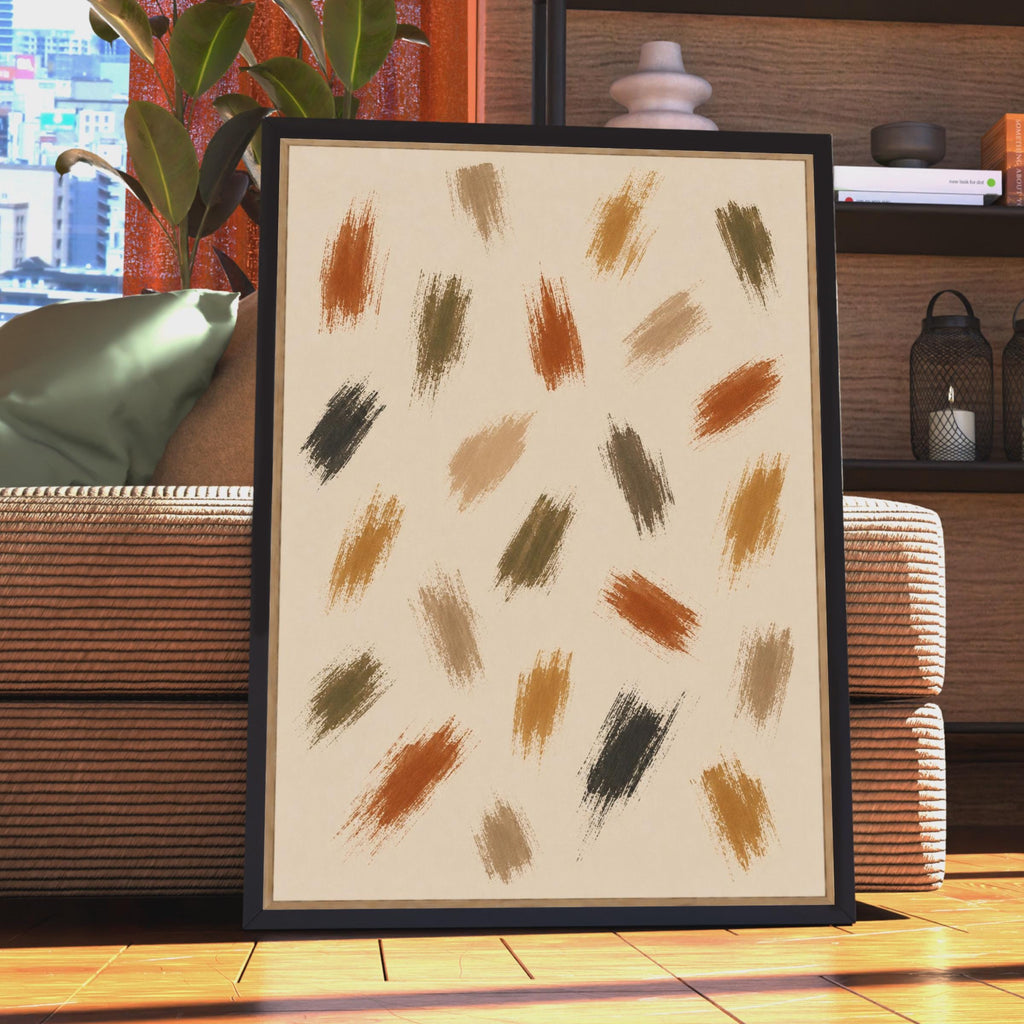 Abstract Brushstroke Poster, Earthy Tones Wall Art, Terracotta Ochre Olive Bedroom, Boho Living Decor, Warm Neutral Print