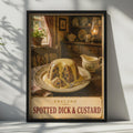 Spotted Dick & Custard Poster, Vintage English Pudding Wall Art (Print)