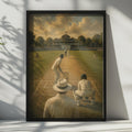 Vintage Cricket Match Poster, Classic English Ground Art, Retro Sport Painting Print
