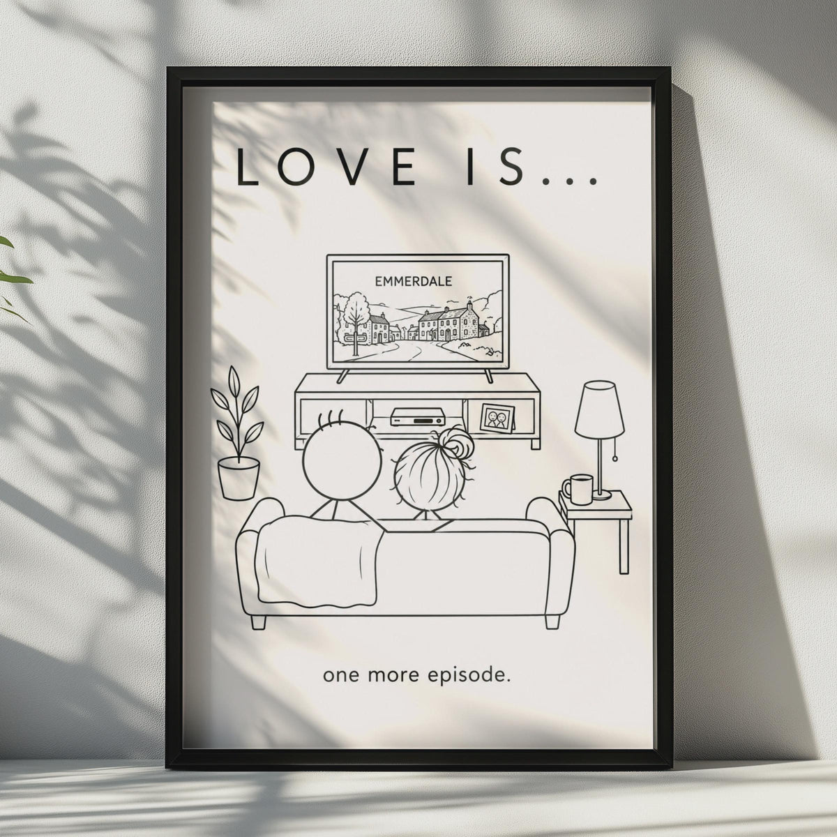 Love Is One More Episode Poster, Funny Couple TV Soap Fan Wall Art