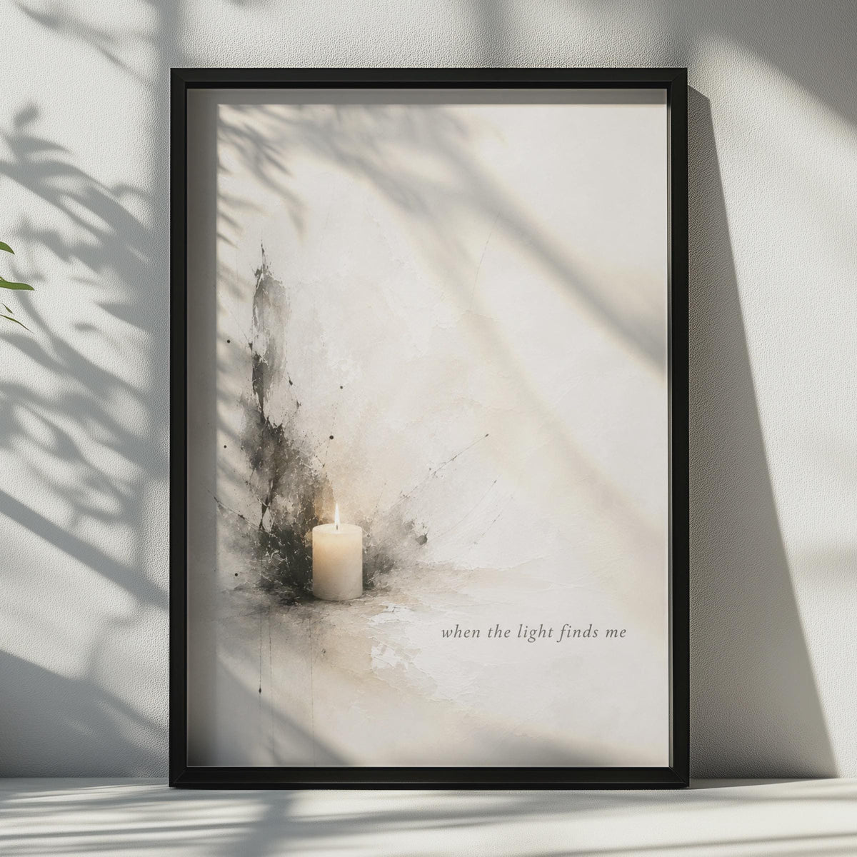When The Light Finds Me Candle Poster, Abstract Grief Comfort Art, Minimalist Wall Decor