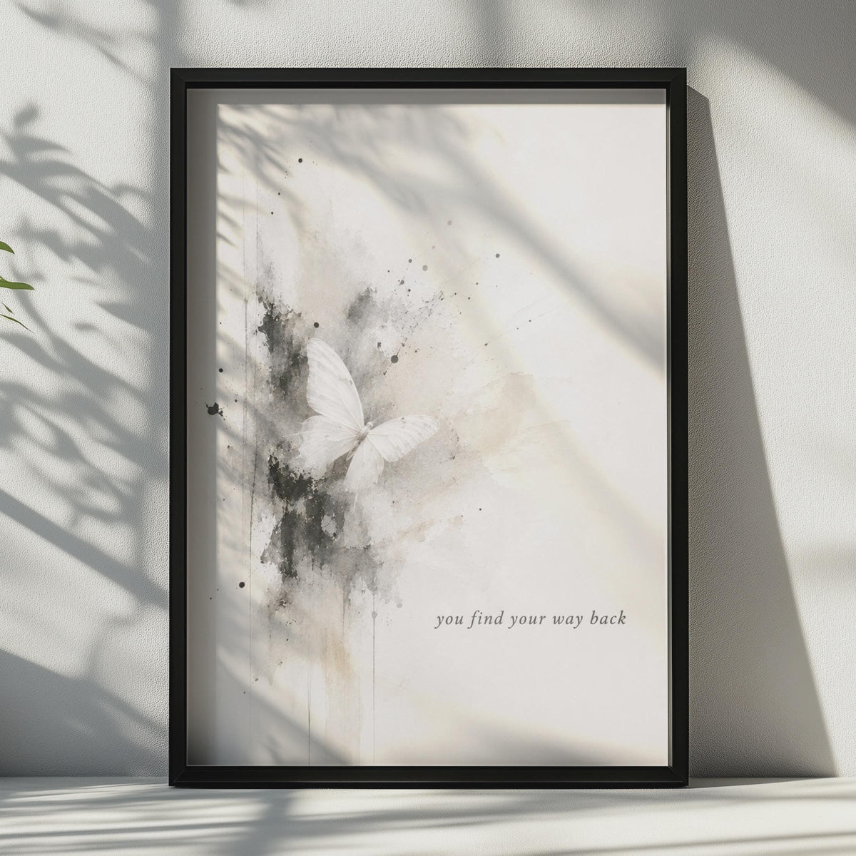 Butterfly Remembrance Poster, You Find Your Way Back, Abstract Spiritual Wall Art