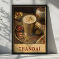 Thandai India Drink Poster, Spiced Milk, Brass Cup, South Asian Cuisine Art