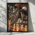 Wheelchair Basketball Poster, Mosaic Style, Red Black Court Art (Print)