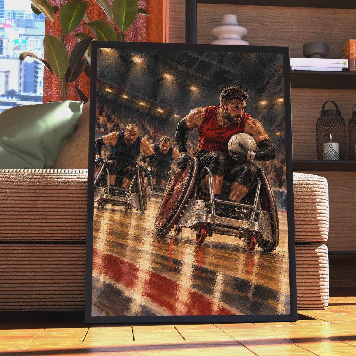Wheelchair Rugby Poster, Paralympic Sport Wall Art, Adaptive Athletes Arena Print, Intense Action Sports Decor, Inspirational