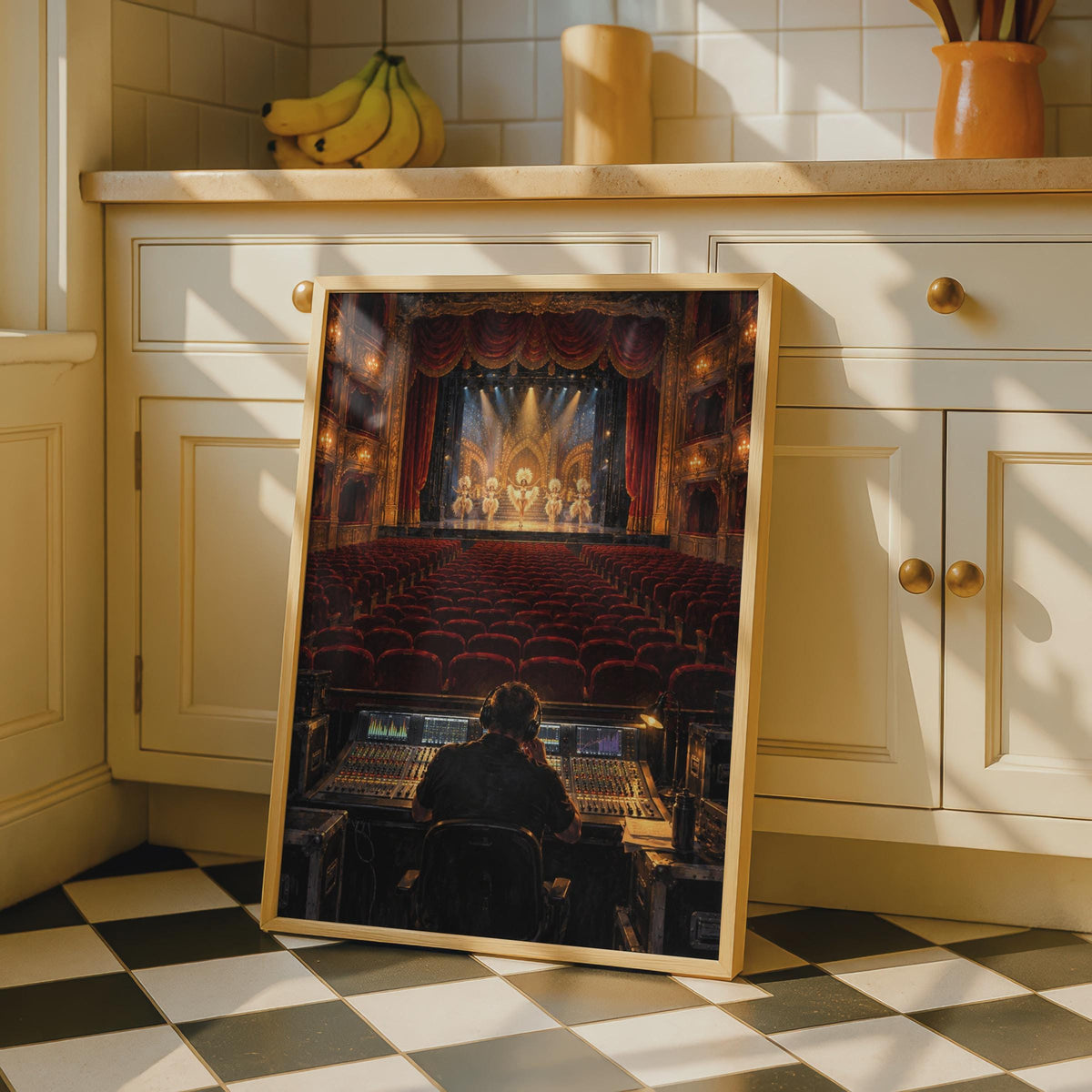 Sound Engineer Theatre Poster, Backstage Mixing Desk Art, Grand Opera House Wall Art