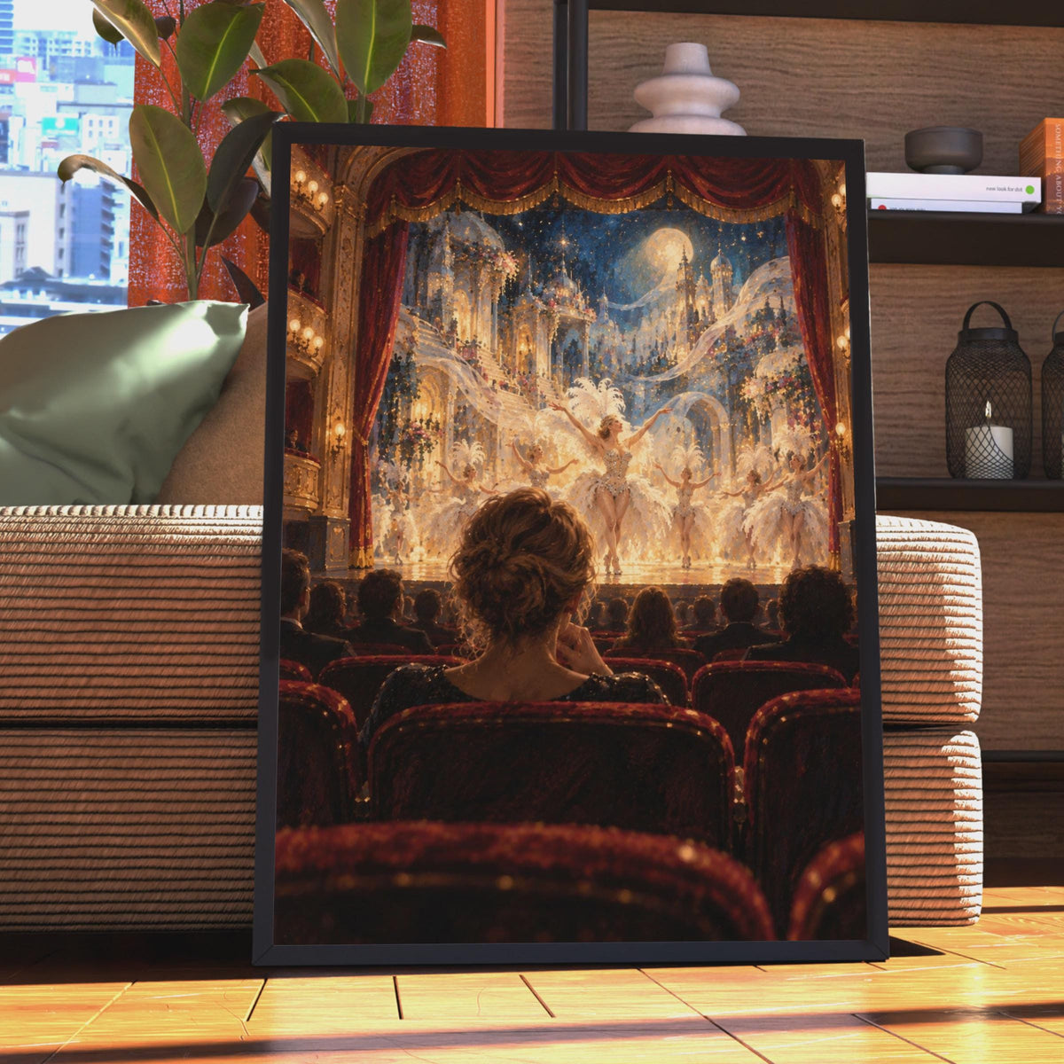 Grand Opera House Ballerina Stage Print, Red Gold Decor, Dance Lover Gift
