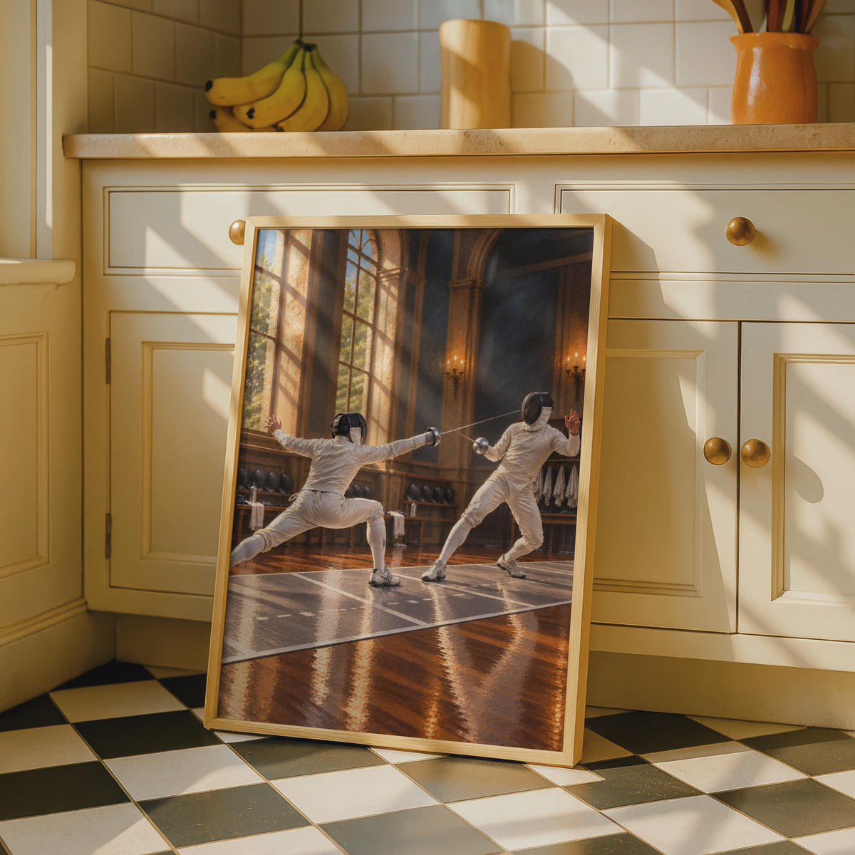 Fencing Duel Poster, Classical Salle Art, Epee Sport Wall Art (Print)
