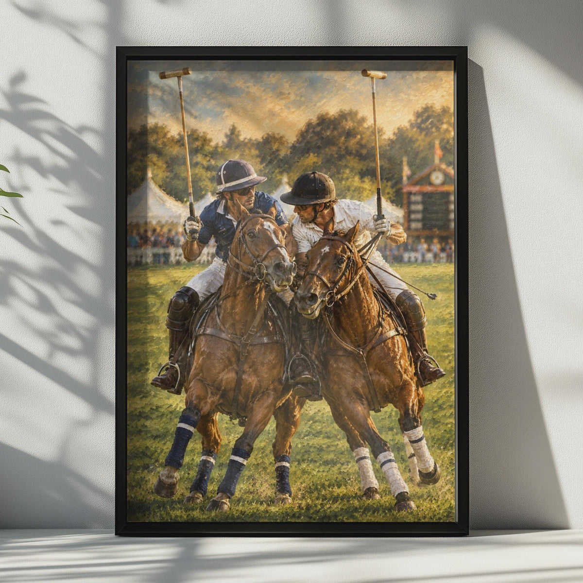 Oil Painting Style Polo Match Poster, Equestrian Wall Art, British Country Sport Print