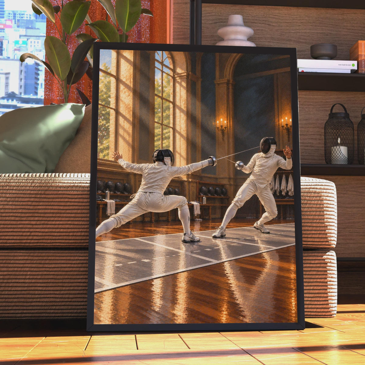 Fencing Duel Poster, Classical Salle Art, Epee Sport Wall Art (Print)