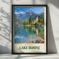 Lake Bohinj Travel Poster, Julian Alps, Slovenia Church Print (Wall Art)