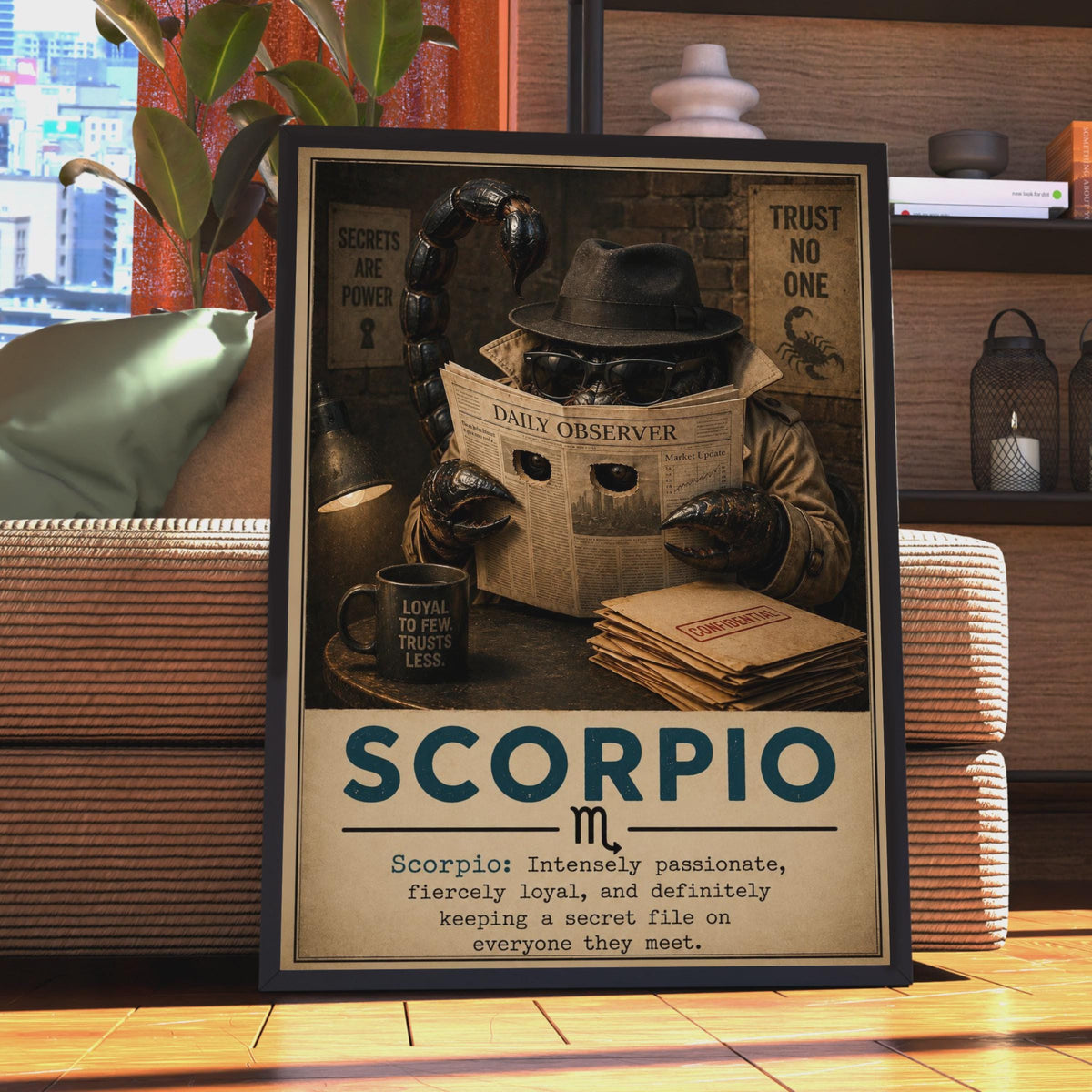 Scorpio Zodiac Poster, Dark Vintage Style, Funny Astrology Gift (Print)