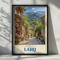 Lahij Azerbaijan Travel Poster, Caucasus Village, Copperwork Street, Mountain Landscape (Printed Poster)