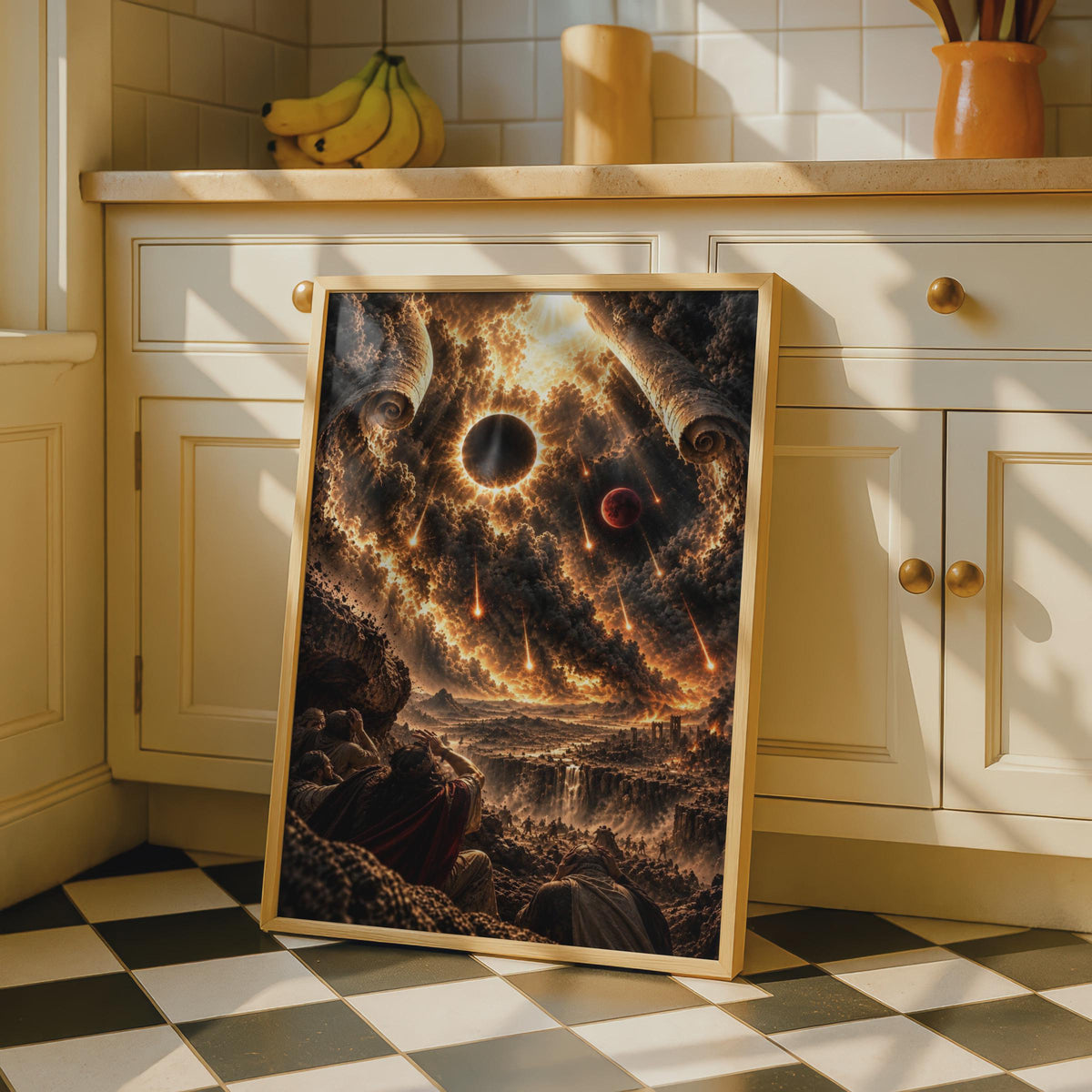 Sixth Seal Revelation Poster, Biblical Apocalypse Wall Art, Blood Moon Dark Sun, Book of Revelation, End Times Christian Post