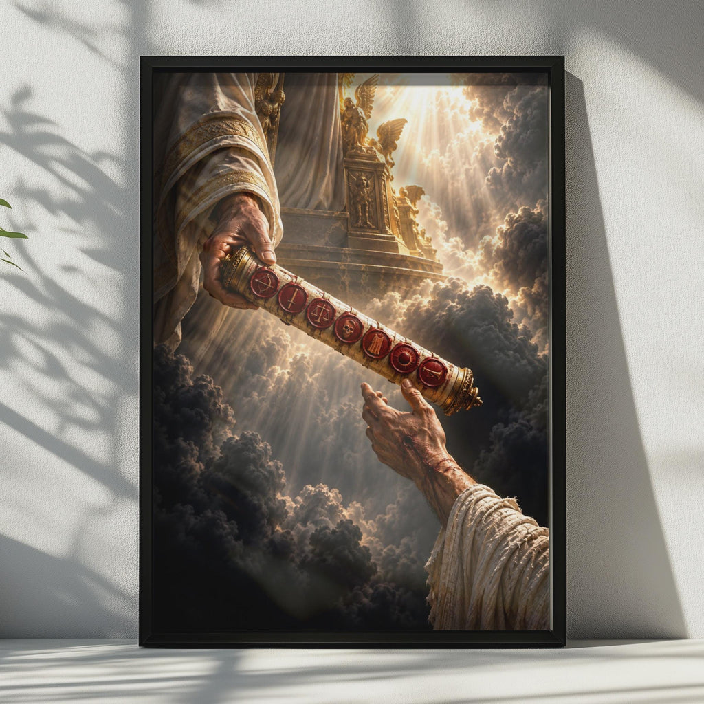 Seven Seals of Revelation Poster, Cinematic Biblical Wall Art, Apocalypse Prophecy Print