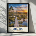 Viru Bog Estonia Travel Poster, Baltic Nature Boardwalk Sunset Print Lahemaa National Park Wall Art