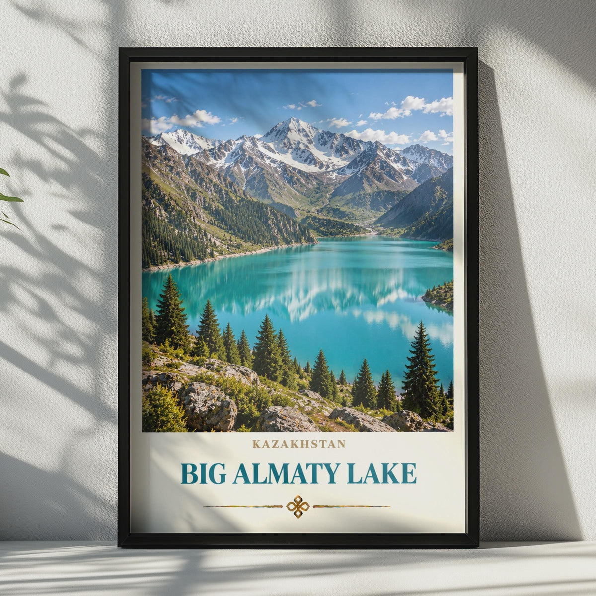 Big Almaty Lake Kazakhstan Poster, Tian Shan Mountains, Turquoise Lake Wall Art