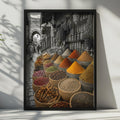 Moroccan Spice Market Poster, Selective Color Souk Photography, Kitchen Wall Art