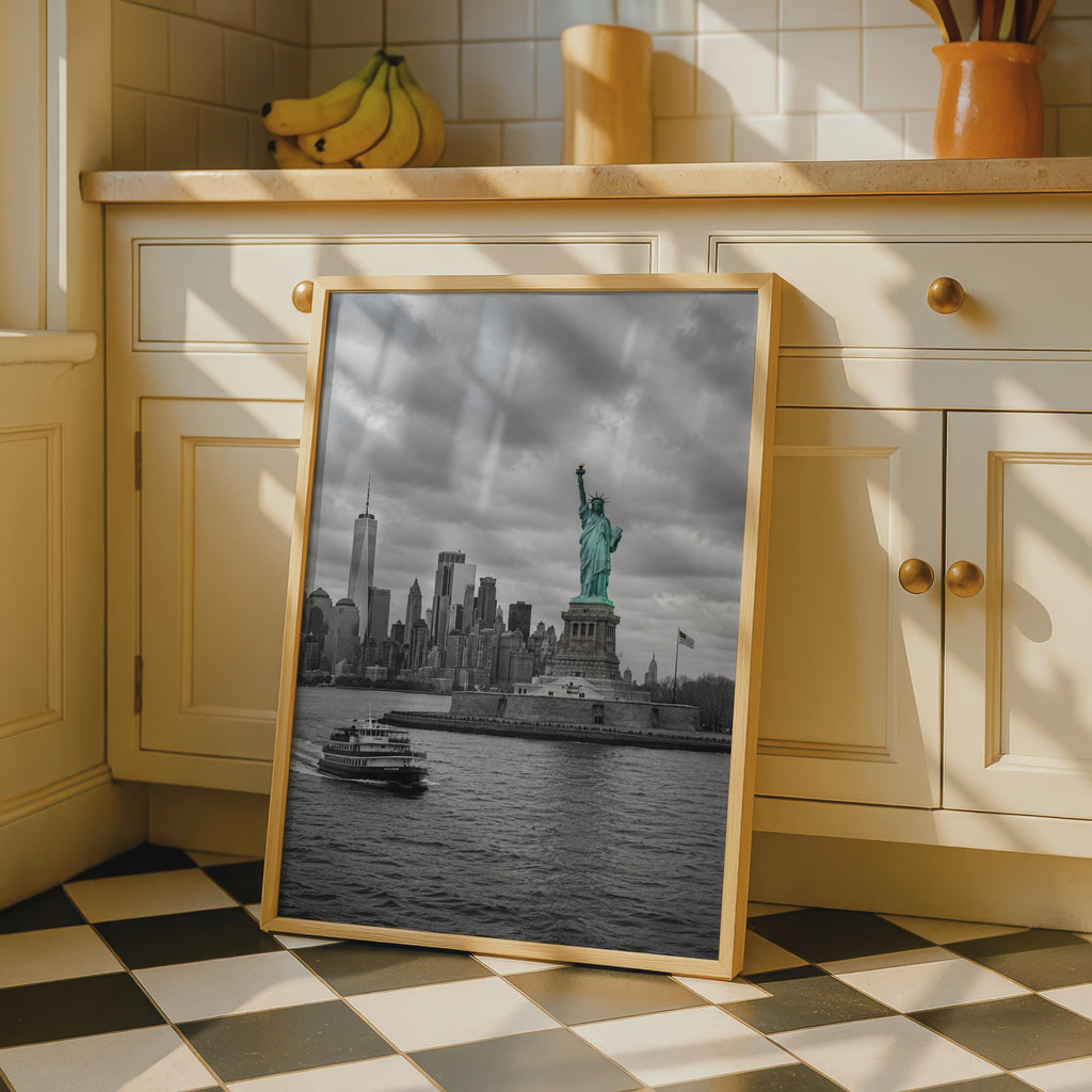 Selective Color Statue of Liberty NYC Skyline Poster Wall Art