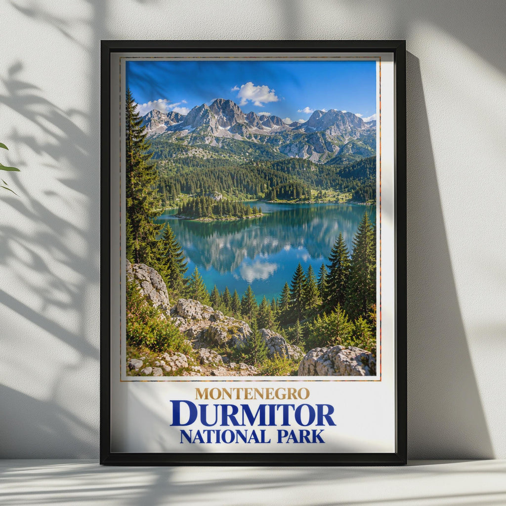 Durmitor National Park Poster, Montenegro Alpine Lake, Balkans Nature Print (Wall Art)