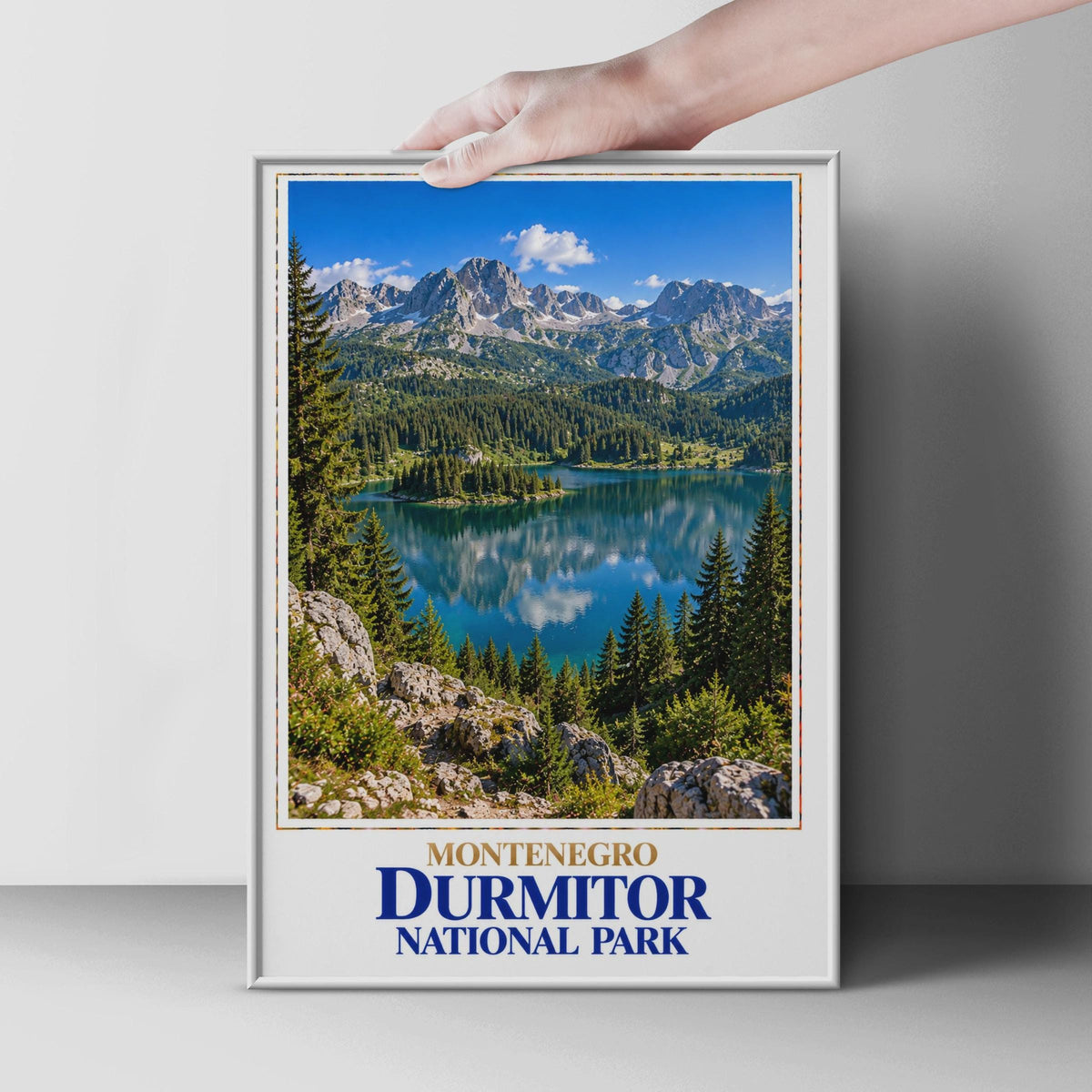 Durmitor National Park Poster, Montenegro Alpine Lake, Balkans Nature Print (Wall Art)