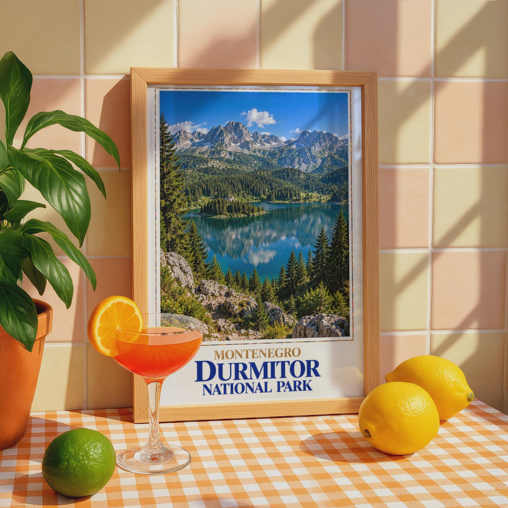 Durmitor National Park Poster, Montenegro Alpine Lake, Balkans Nature Print (Wall Art)