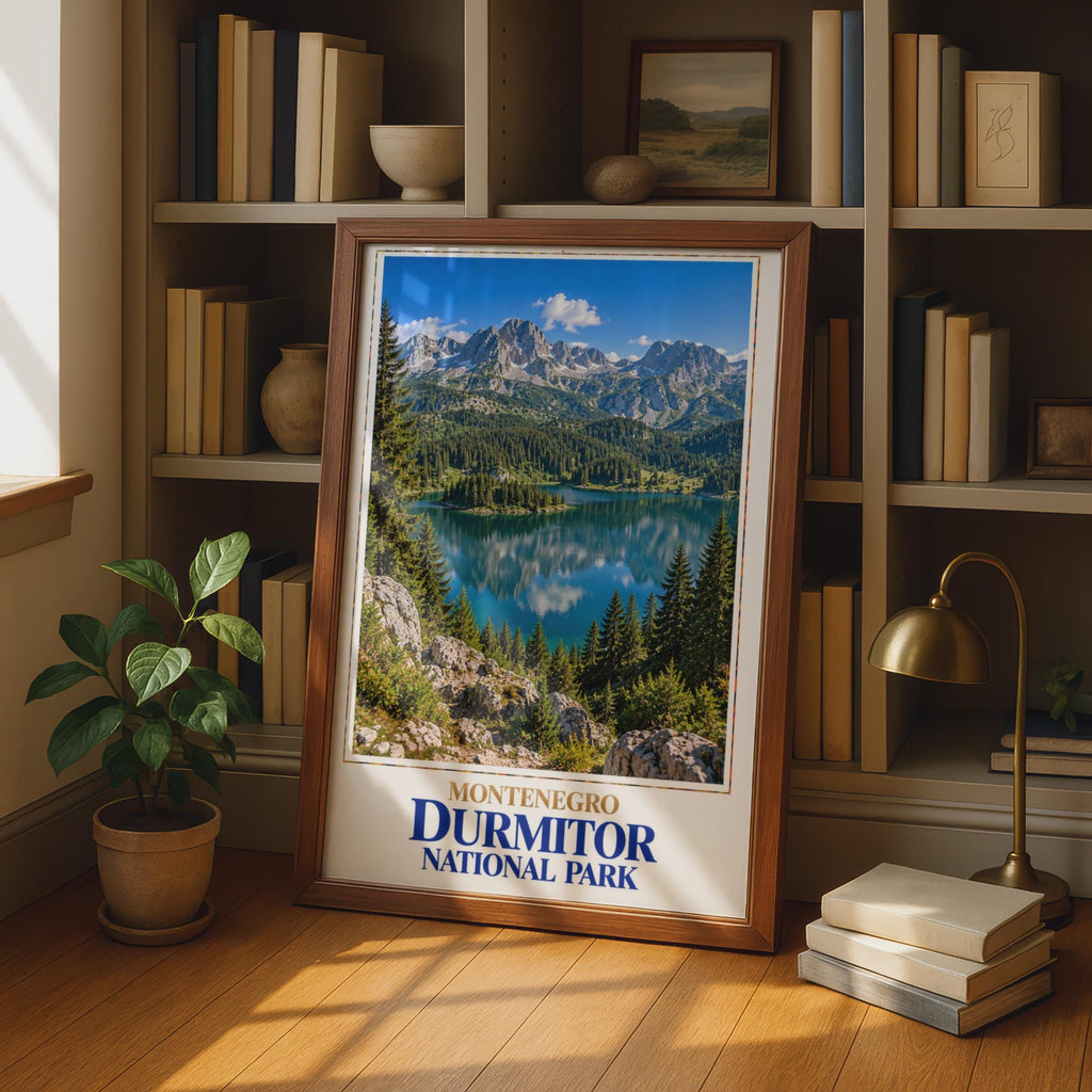 Durmitor National Park Poster, Montenegro Alpine Lake, Balkans Nature Print (Wall Art)