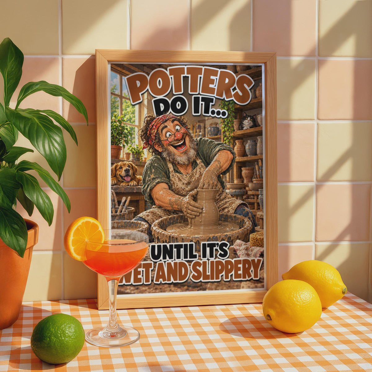 Funny Potter Wall Art, Cheeky Ceramics Hobby Print, Witty Clay Art Decor