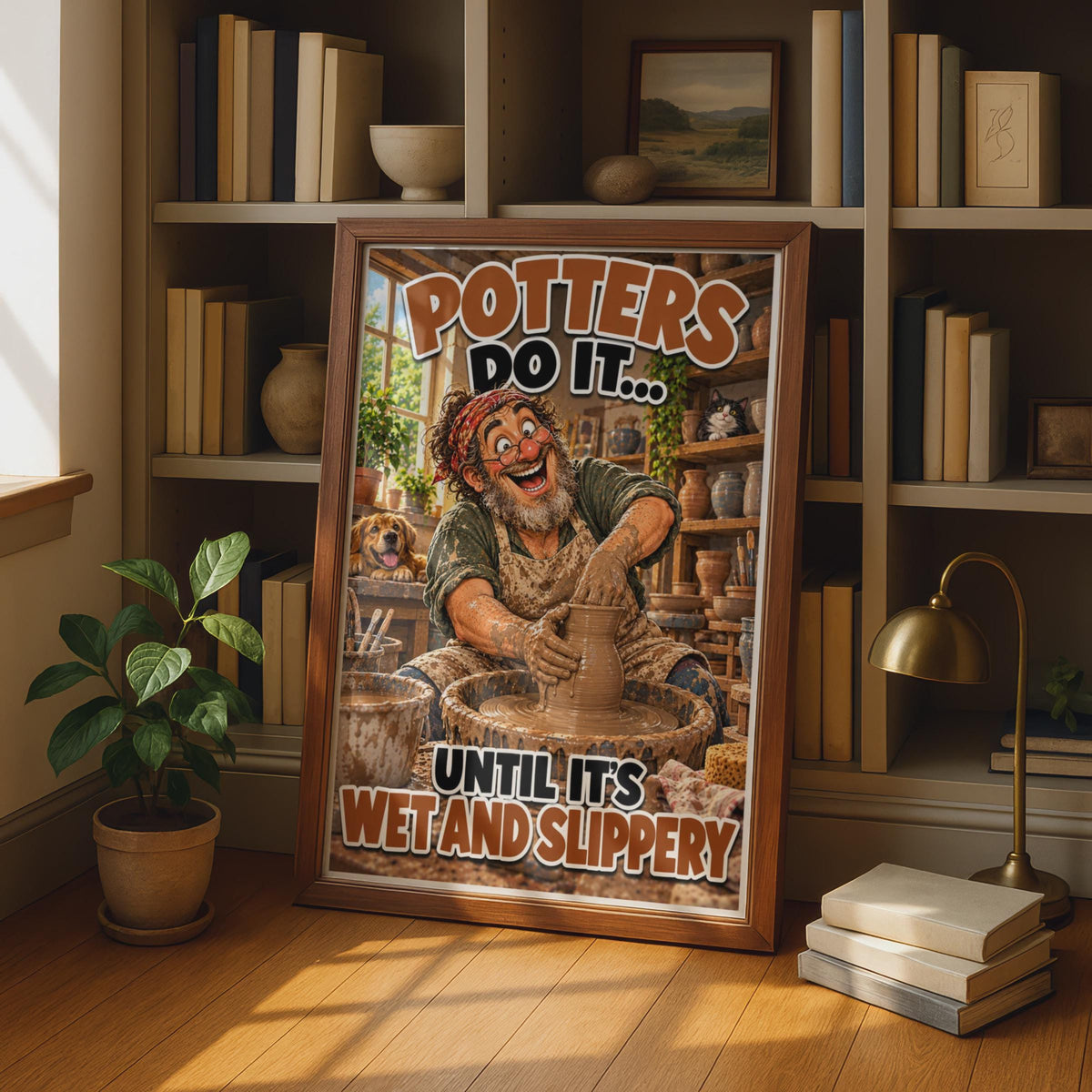 Funny Potter Wall Art, Cheeky Ceramics Hobby Print, Witty Clay Art Decor