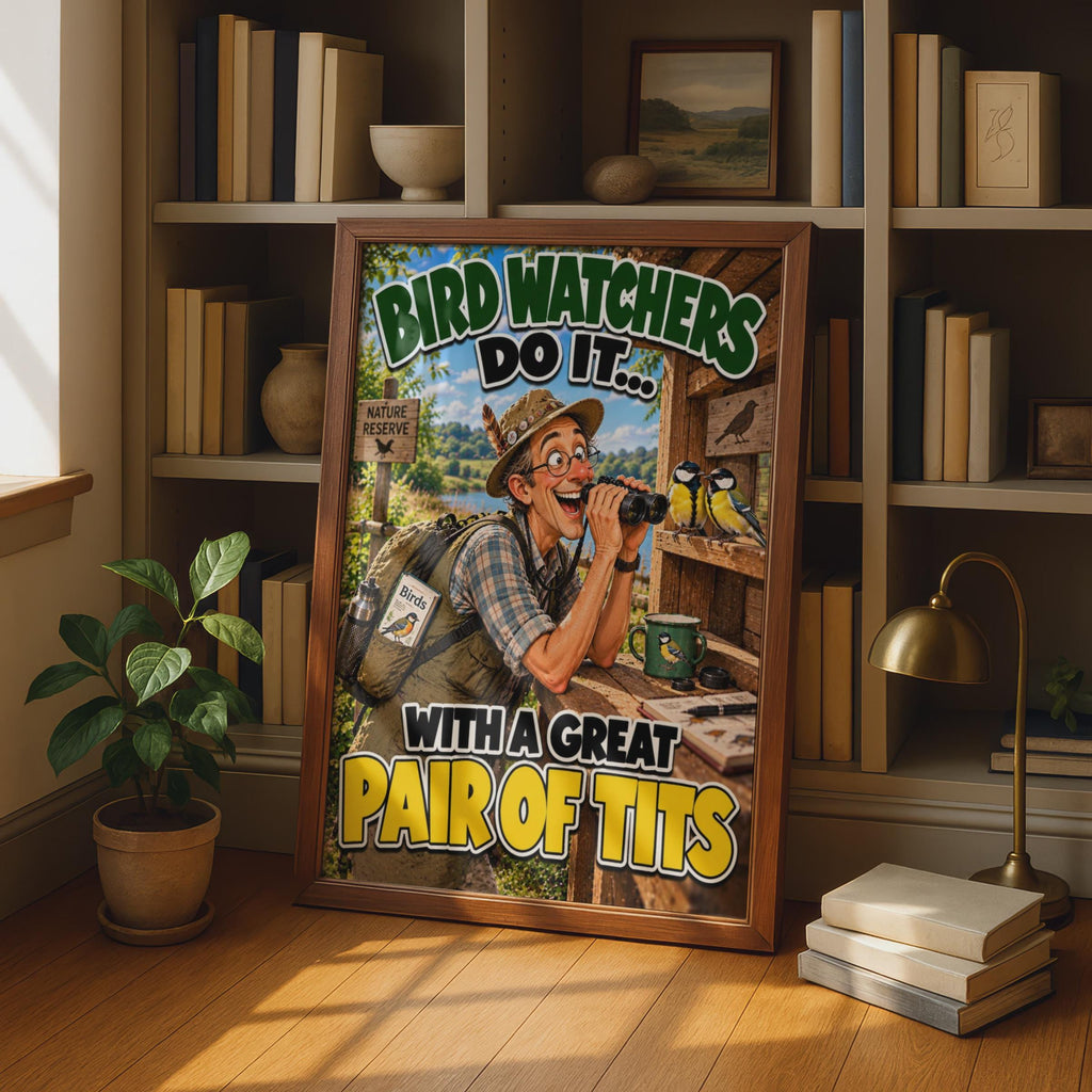 Funny Birdwatching Poster, Witty Nature Reserve Wall Art (Printed Poster)