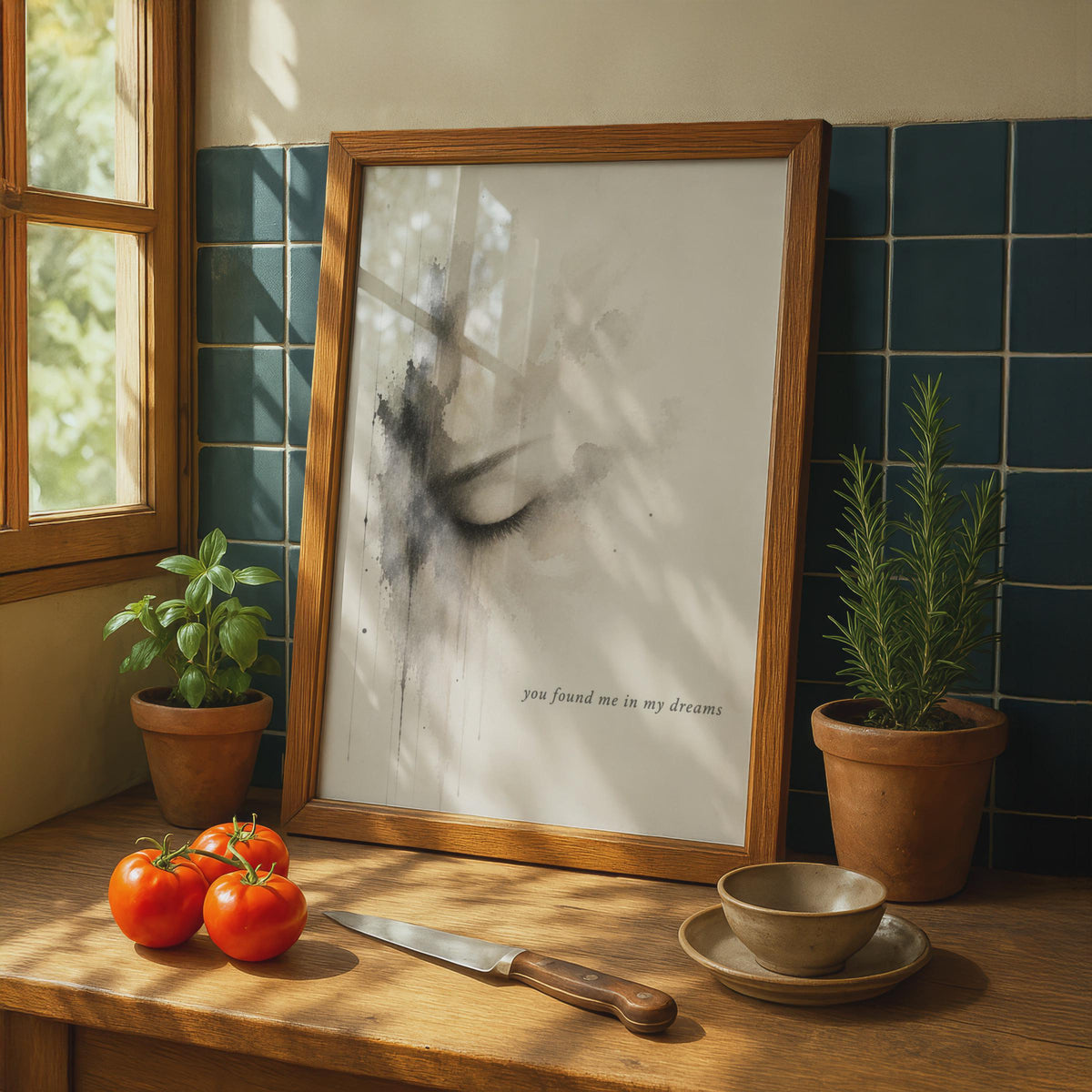 Abstract Closed Eye Poster, Watercolour Grief Memorial Art, Spiritual Connection Print