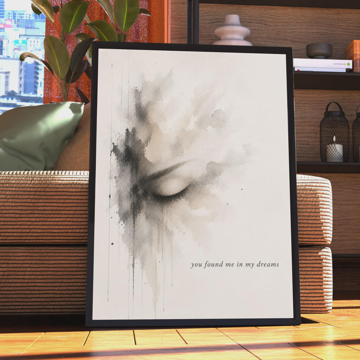 Abstract Closed Eye Poster, Watercolour Grief Memorial Art, Spiritual Connection Print