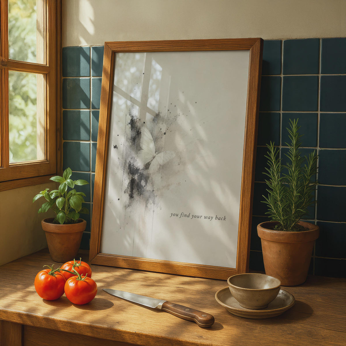 Butterfly Remembrance Poster, You Find Your Way Back, Abstract Spiritual Wall Art