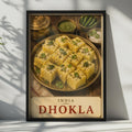 India Dhokla Food Poster, Gujarati Street Food Wall Art, South Asian Cuisine Print