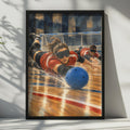Goalball Sport Poster, Paralympic Athletes Wall Art, Blind Sport Action Print, Adaptive Sport Decor, Red Blue Sports Room Pos