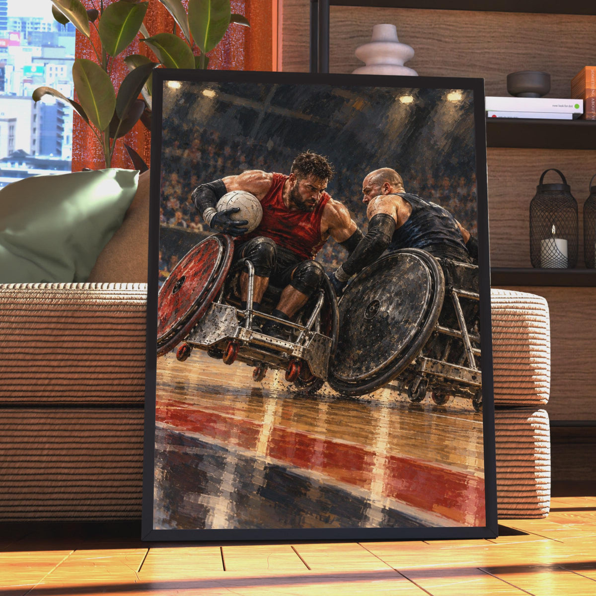 Wheelchair Rugby Poster, Paralympic Sport Wall Art, Adaptive Athletics Print, Inspirational Disabled Sport, Arena Action Spor