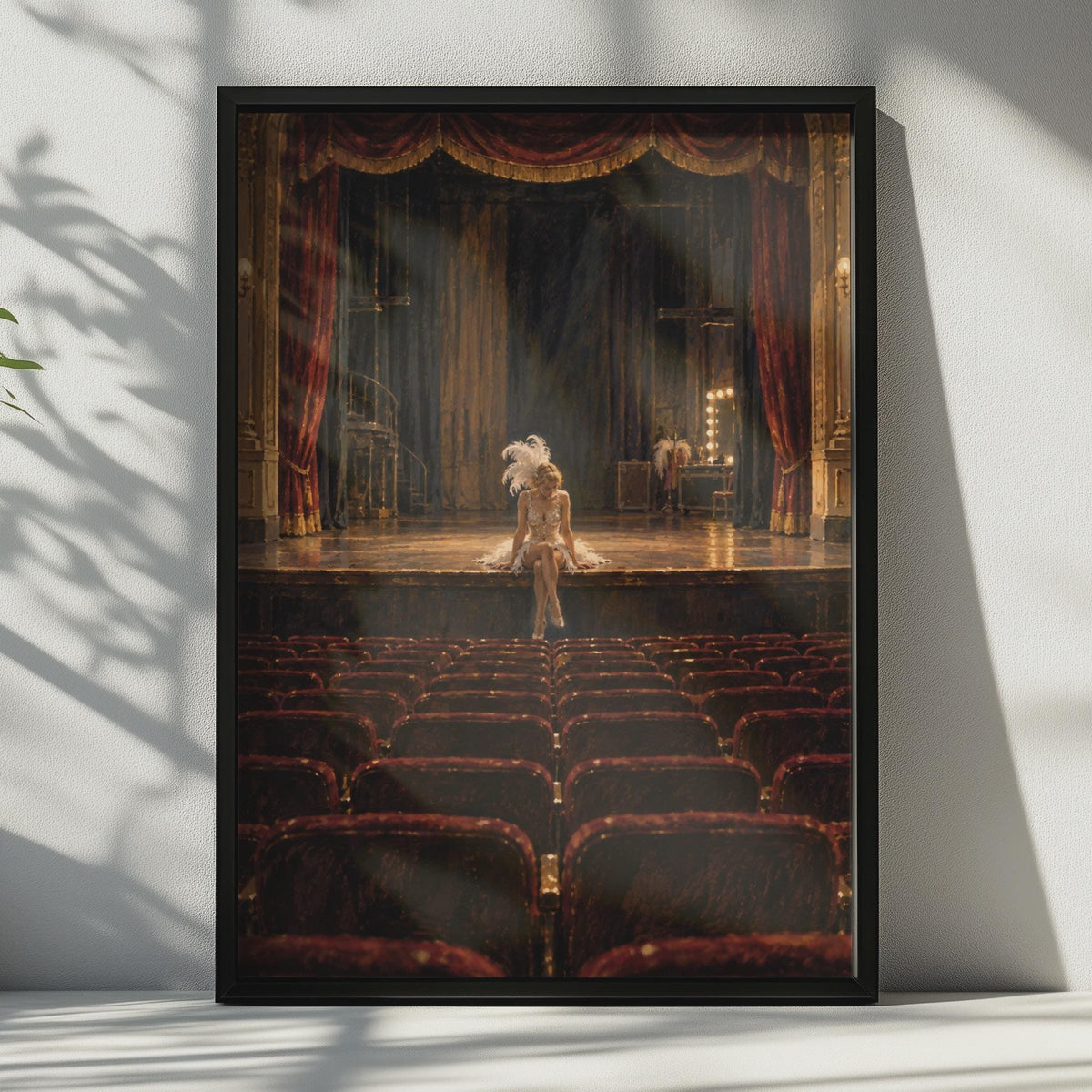 Vintage Showgirl Theatre Poster, Burlesque Art, Art Deco Decor