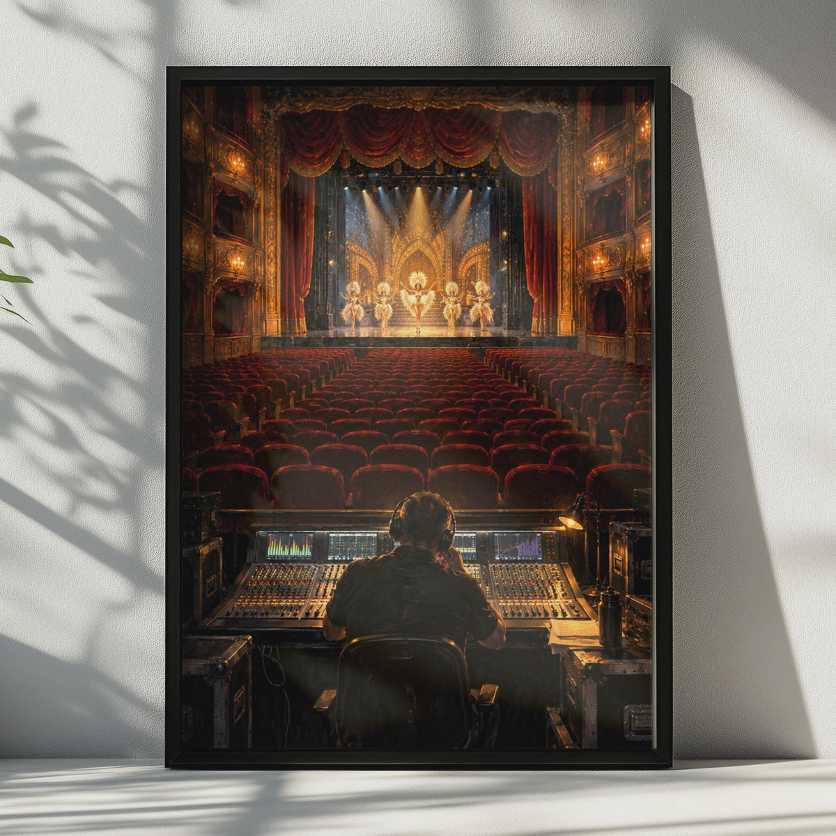 Sound Engineer Theatre Poster, Backstage Mixing Desk Art, Grand Opera House Wall Art