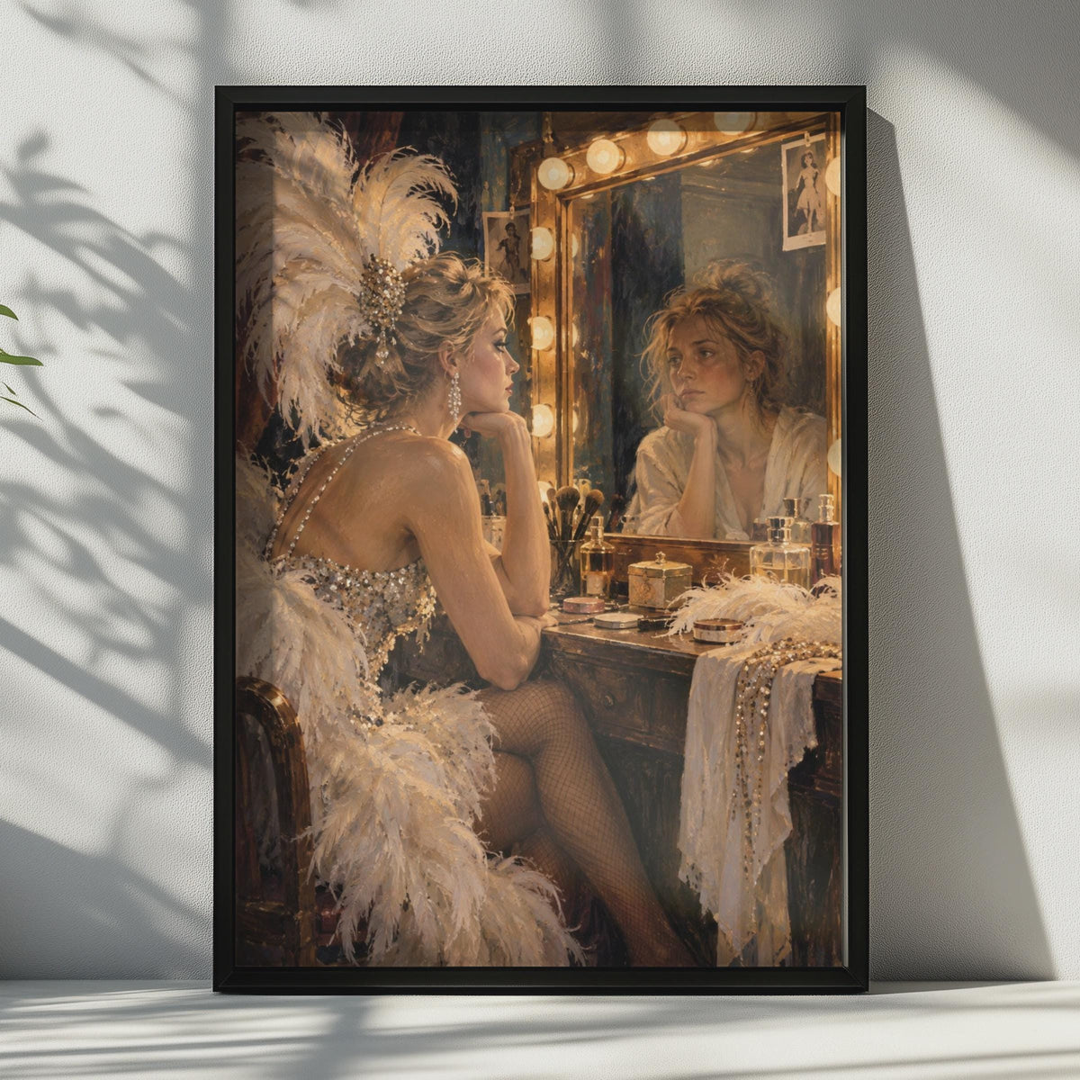 Showgirl Dressing Room Art, Burlesque Poster Print, Vintage Theatre Wall Decor