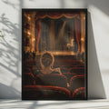 Grand Opera House Poster, Woman Audience, Red Velvet Seats, Dramatic Moody Home Decor Print
