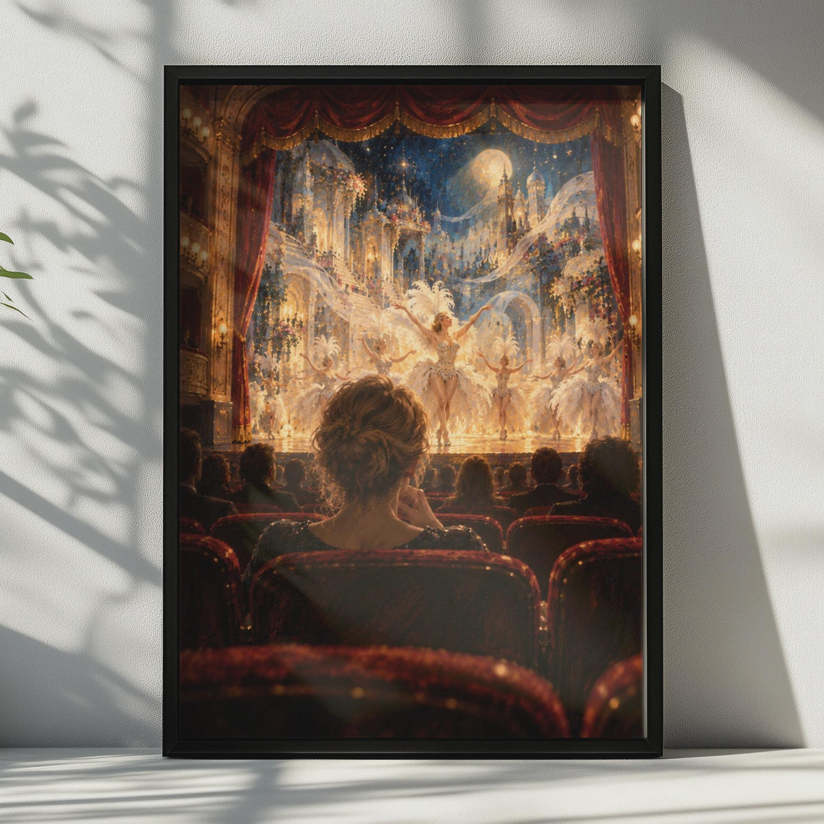 Grand Opera House Ballerina Stage Print, Red Gold Decor, Dance Lover Gift