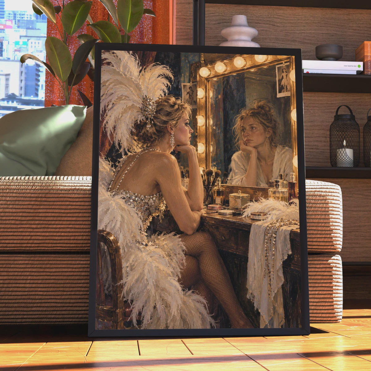 Showgirl Dressing Room Art, Burlesque Poster Print, Vintage Theatre Wall Decor