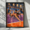 Kabaddi Sport Poster: Indian Contact Game, Stadium Action Wall Art, Blue Orange Athletic Decor, Sports Room Gift