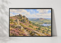 The Roaches Watercolour Poster, Staffordshire Landscape, Heather Rocks Wall Art, English Countryside Print, Rambler Gift